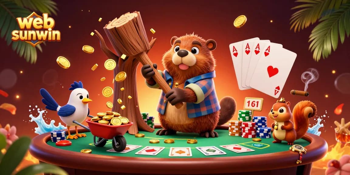 Experience the exciting gaming scene of web sunwin with vibrant characters and dynamic casino elements.