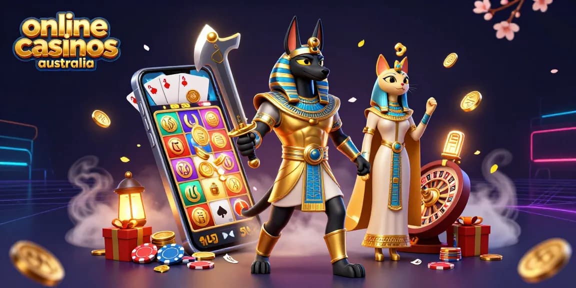 Experience thrilling games with our vibrant 3D illustration showcasing online casinos australia.