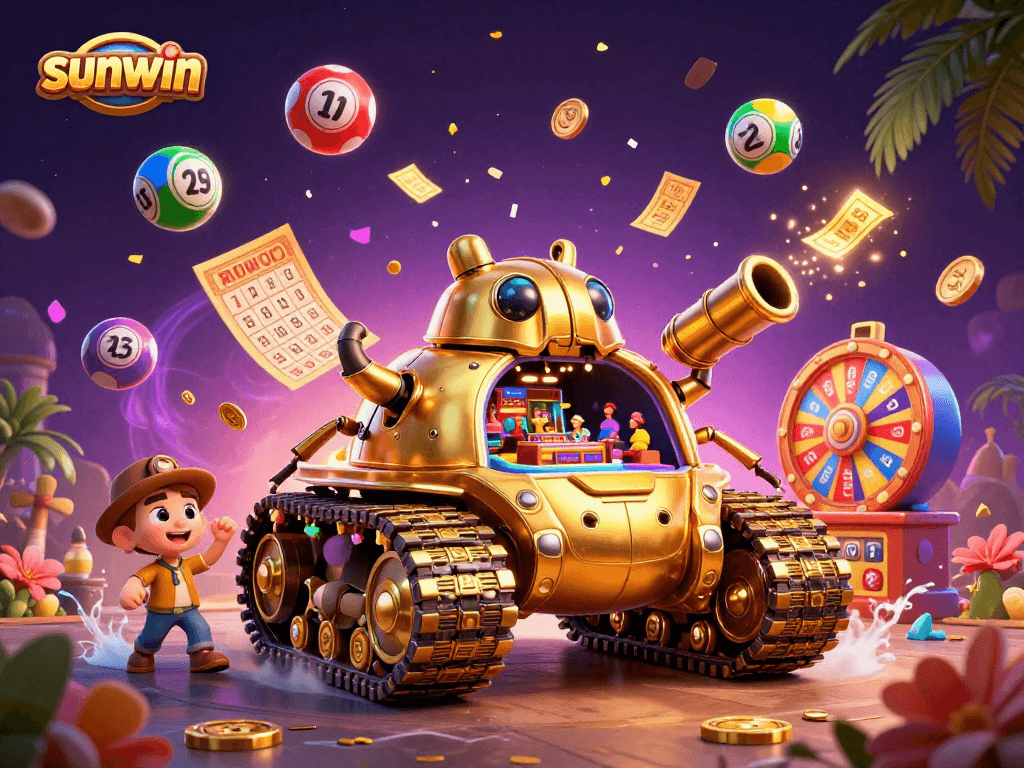 Engage with sunwin's thrilling casino experience featuring a golden beetle tank.