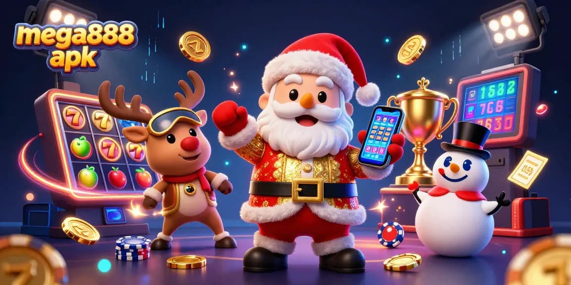 Play mega888 apk and enjoy jackpot slots with Santa and his casino companions!
