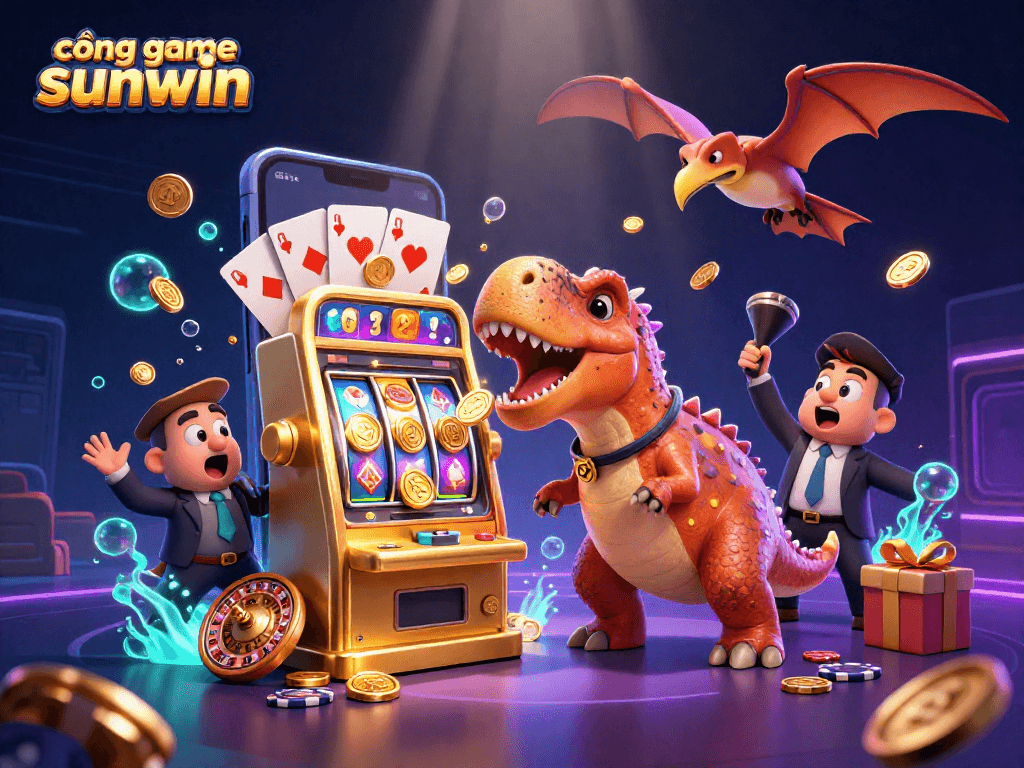Experience thrilling wins with cổng game sunwin in this dynamic casino scene featuring exciting gaming elements.
