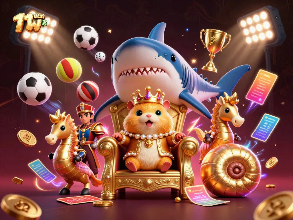 Experience the thrilling world of 11WIN with this stunning 3D casino illustration featuring dynamic elements.