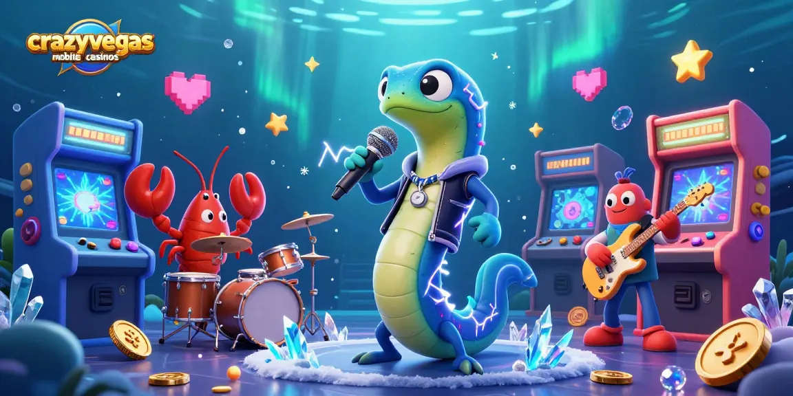 Experience the thrill of crazyvegas mobile casinos with an underwater DJ performance surrounded by vibrant gaming elements.