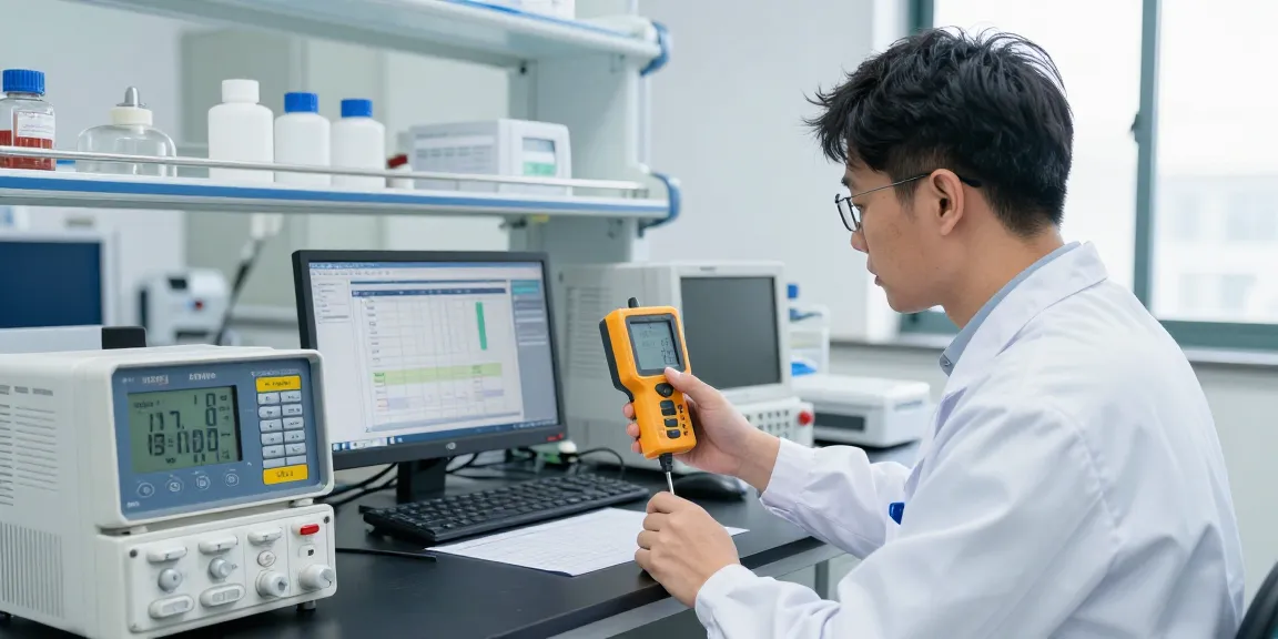 Kohlendioxid-Lecksuchgerät analysiert Gaswerte in sicherem Labor.