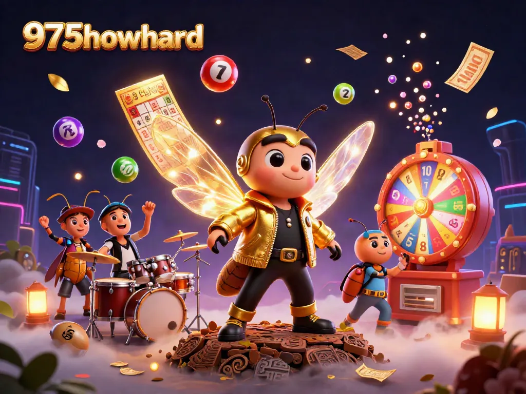 Immerse in the vibrant lottery action at 975howard with a dynamic rock star scene.