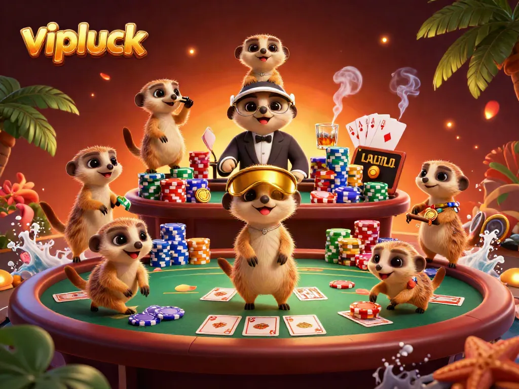 Experience the excitement of vipluck in a vibrant meerkat casino scene with dynamic gaming elements.