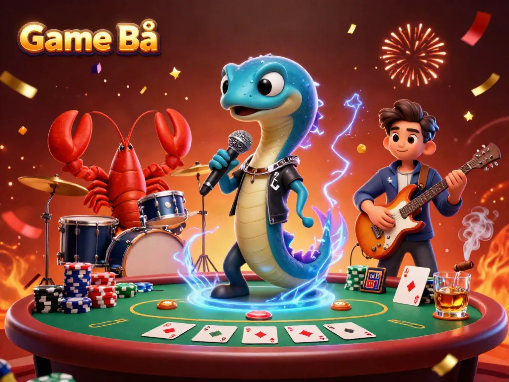 Experience the thrill of Game Bài with vibrant casino action featuring a DJ electric eel in a dynamic underwater setting.