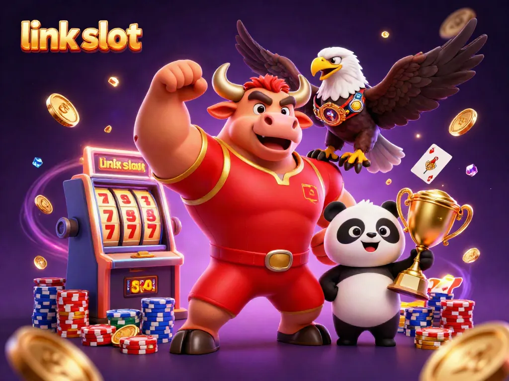 Play exciting link slot games with dynamic 3D characters celebrating big wins in style.
