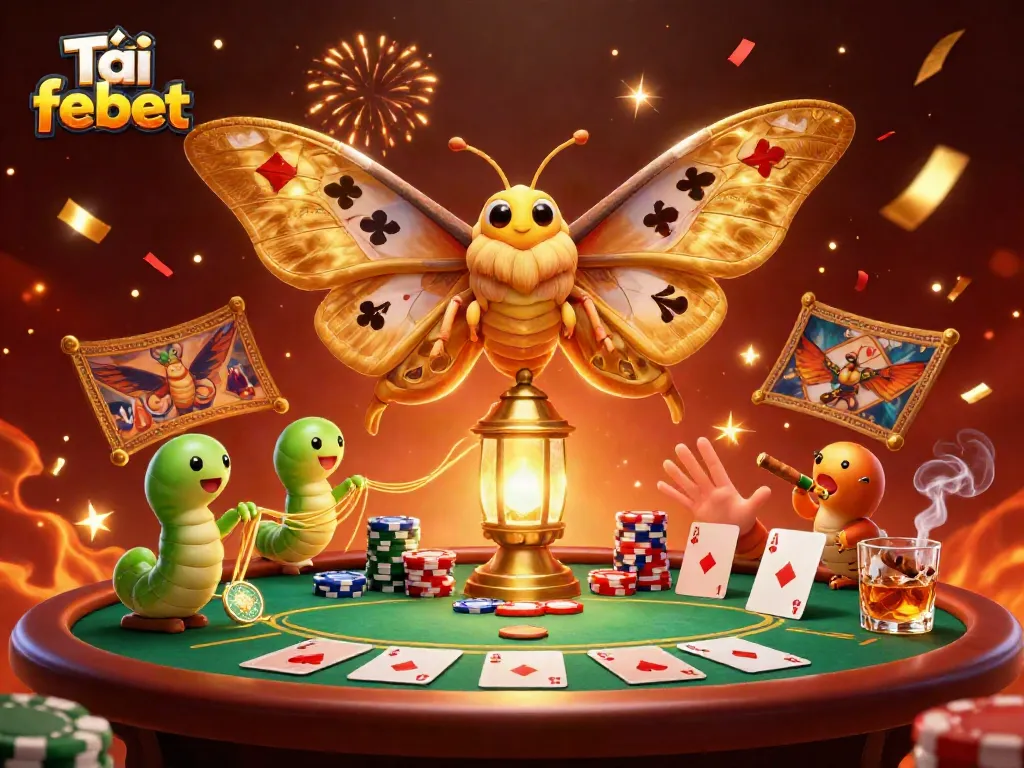 Engage with Tải febet through a vibrant 3D illustration showcasing casino excitement and rewards.