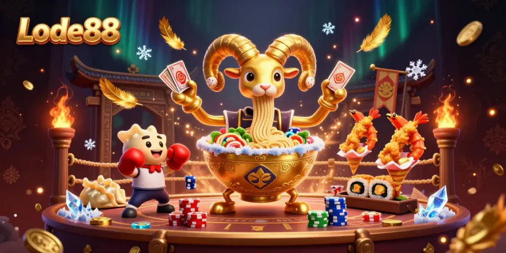 Experience the excitement of Lode88 with vibrant casino characters and action-packed elements.